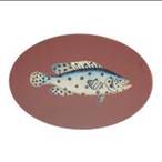 Tovaglietta ovale 52x34,5 cm pesce bordeaux